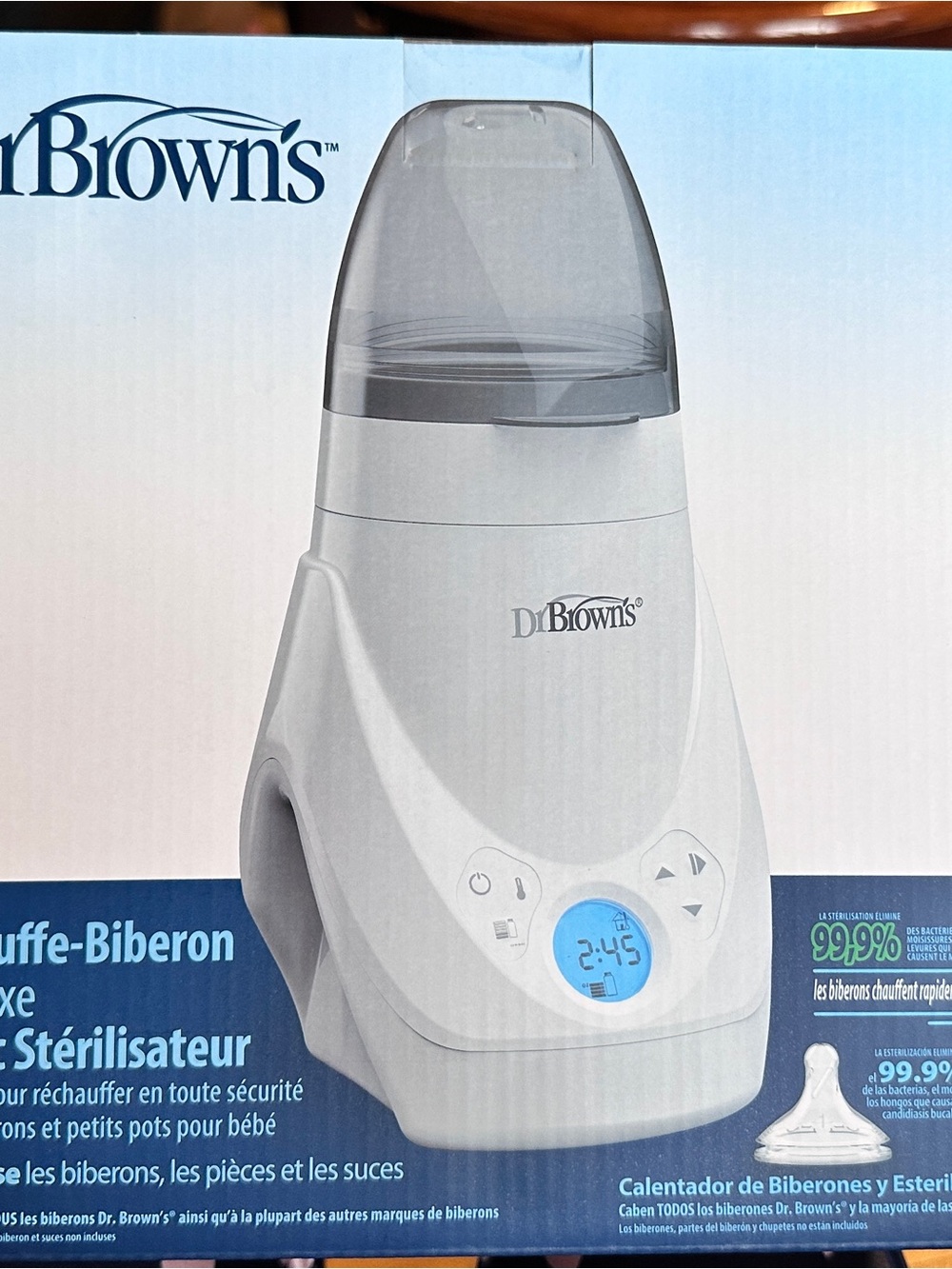 White Baby Bottle Warmer with Digital Display